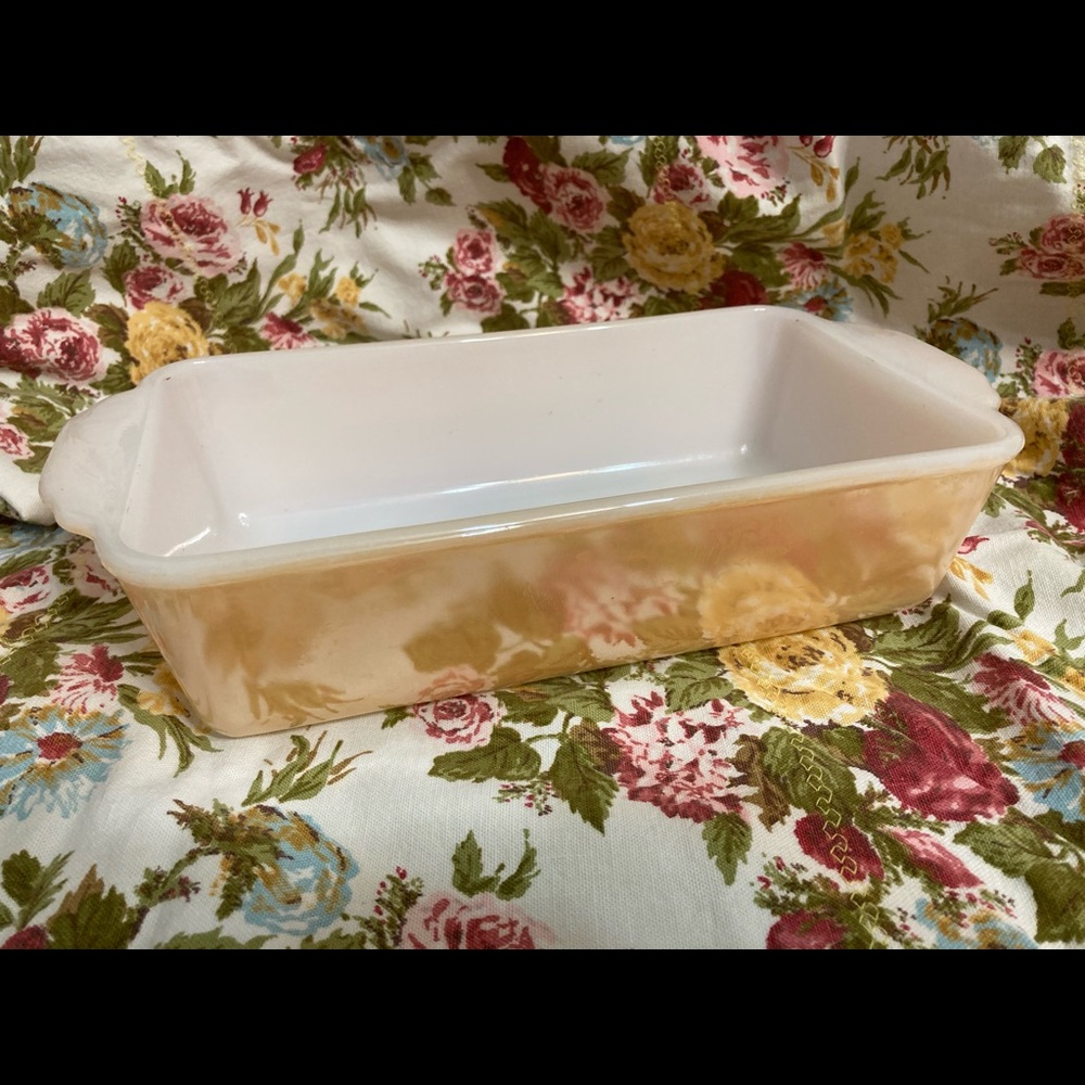 Fire-King Loaf Pan Vtg 1 quart 409 Peach Lustre